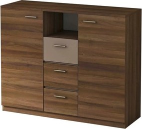 Comoda EFFECT, stejar columbia/gri, PAL, 130x42x105 cm