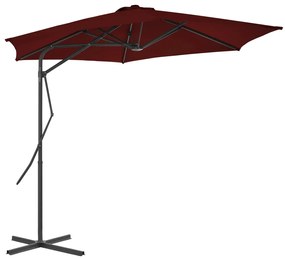 vidaXL Umbrelă de grădină, stâlp din oțel, roșu bordo, 300x230 cm