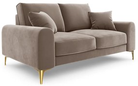 Canapea, Madara, Mazzini Sofas, 2 locuri, gold legs, 172x102x90 cm, catifea, bej
