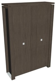 Dulap înalt Verno+ S 140 x 46 x 210 cm, stejar antracit / negru