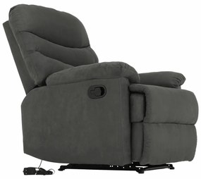 Fotoliu reglabil masaj, material textil catifea gri, LAMBERT