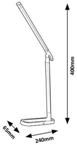 Veioza / Lampa LED de birou reglabila Misha argintiu/negru