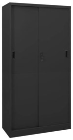 vidaXL Dulap de birou cu ușă glisantă, antracit, 90x40x180 cm, oțel