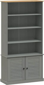 vidaXL Bibliotecă „VIGO”, gri, 85x35x170 cm, lemn masiv de pin