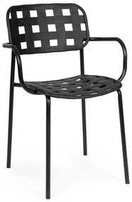 Scaune de grădină negre 4 buc. din metal Clover – Bizzotto