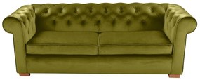 Canapea extensibila Oxford Chesterfield, 88x216x75 cm, 3 locuri, Olive