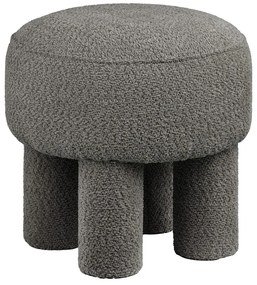 Taburet gri închis cu tapițerie din chenille Canberra – House Nordic