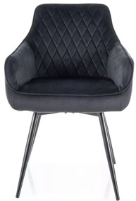 Scaun de sufragerie MARLO VELVET negru