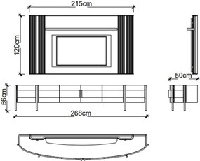 Set lemn masiv nuc Unitate TV Marquesa