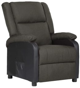 329488 vidaXL Fotoliu rabatabil, gri închis, piele ecologică & textil