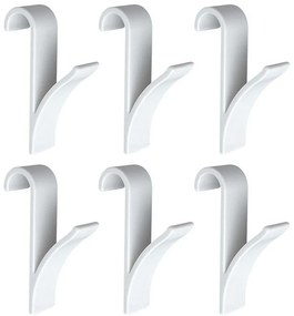 Set 6 agatatoare-cuier cu fixare pe radiator Wenko, Polipropilena, Alb