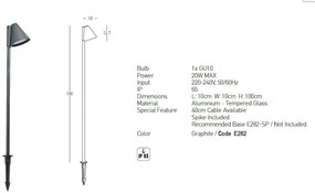 Proiector cu tarus iluminat exterior decorativ IP65 Shira H-100cm