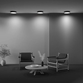 Plafoniera LED design tehnic Zoom D-30cm 3000K negru