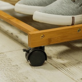 Cuier mobil din bambus Vikir Tip 1, 60 x 37 x 180cm