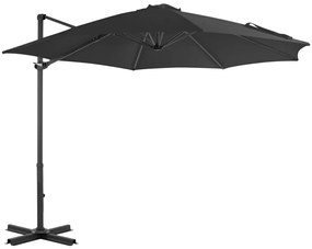 Umbrela suspendata cu stalp din aluminiu, antracit, 300 cm Antracit, 300 x 238 cm