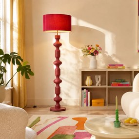 Lampă de podea retro prună cu abajur din material textil 160 cm - Captain