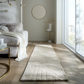 Covor tip traversă crem țesut manual din lână 60x230 cm Mesmerise Natural – Flair Rugs