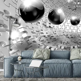 Fototapet - 3D bilă în culooare gri (152,5x104 cm), în 8 de alte dimensiuni noi