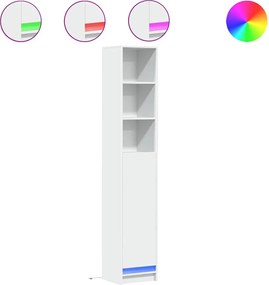 vidaXL Dulap cu LED, alb, 36x32,5x200 cm, lemn prelucrat