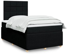 3294297 vidaXL Pat box spring cu saltea, negru, 120x190 cm, catifea