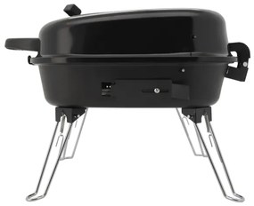 Grătar portabil cu cărbuni, negru