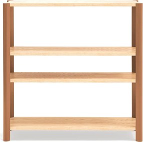 Etajeră cărămizie/în culoare naturală deschisă cu aspect de lemn de stejar 126x128x43 cm Bona – Teulat