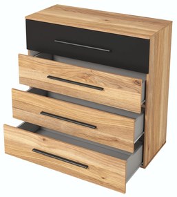 Comodă Benson MW27 (stejar mauvella + negru). 1118204
