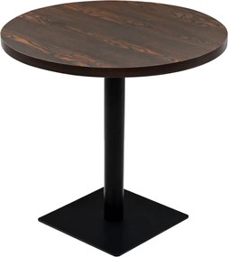 vidaXL Masă bistro, MDF și oțel, rotundă, 80x75 cm, Cenușiu închis