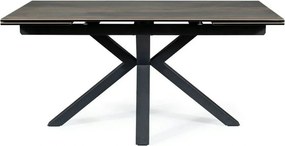 Masa extensibila moderna COLUMBUS CERAMIC, maro/negru mat, sticla secu