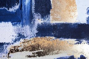 Tablou decorativ albastru/alb din MDF si panza, 82,6x4,3x122,6 cm, Bold Abstract Bizzotto