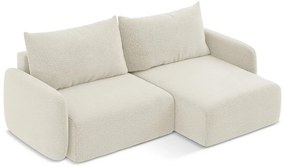 Colțar crem extensibil/cu spațiu de depozitare (cu colț pe partea dreaptă) Kalena – Makamii