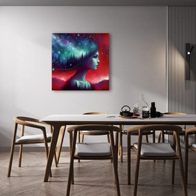 Tablou galaxie de vis și siluetă