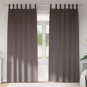vidaXL Perdele cu perdele 2 pcs Maro închis 245 x 140 cm Poliester