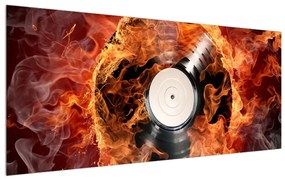 Tablou cu placă de gramofon în foc (120x50 cm), în 40 de alte dimensiuni noi