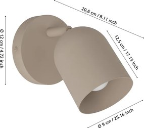 Eglo 44161 - Aplica spot de perete TILSTON 1xE14/40W/230V bej
