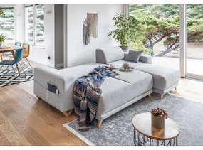 Colțar gri deschis extensibil/cu spațiu de depozitare Classy Sophie – Miuform