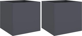 vidaXL Jardiniere, 2 buc., antracit, 42x40x39 cm, oțel