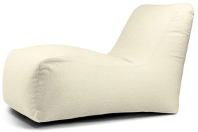 Fotoliu bean bag crem cu tapițerie din țesătură bouclé Lounge – SLOWDOWN