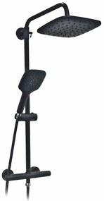 Set de duș Vesuvio BL negru cu baterie termostatică