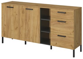 Comodă Shanna (Stejar craft auriu + antracit). 1053219