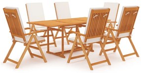 vidaXL Set mobilier de grădină cu perne, 7 piese, lemn masiv de tec