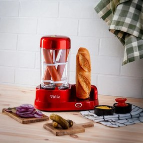 La mâna a doua: Aparat preparare hot dog Voltz OV51984A, 365W, Functie fierbere oua, Acoperire antiaderenta,