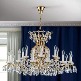 Candelabru XXL de lux cristal Scholer Hirohito 14+7L 24K gold plated