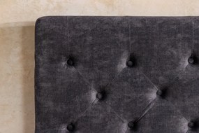 Pat PARIS 160x200cm catifea gri cu spatiu de depozitare