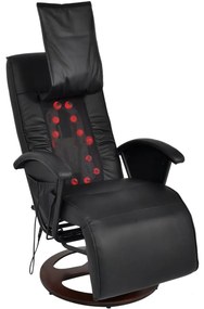 242508 vidaXL Fotoliu de masaj Shiatsu, negru, piele ecologică