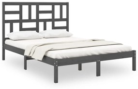3105952 vidaXL Cadru de pat, gri, 140x200 cm, lemn masiv