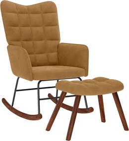 vidaXL Scaun balansoar cu scaun din catifea maro