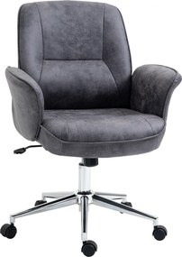 Vinsetto scaun de birou, scaun pentru birou, reglabil pe înălțime, funcție de balansare, rotativ, oțel, gri închis, 67 x 69 x 102cm | Aosom Romania