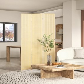 HOMCOM Paravan din lemn separator de camera pliabil cu 3 panouri 135 x 180 cm lemn natural | Aosom Romania