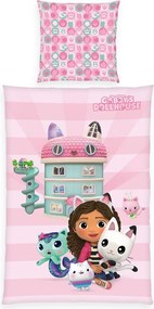 Lenjerie de pat din bumbac Herding Gabby's Dollhouse, 135 x 200 cm, 80 x 80 cm